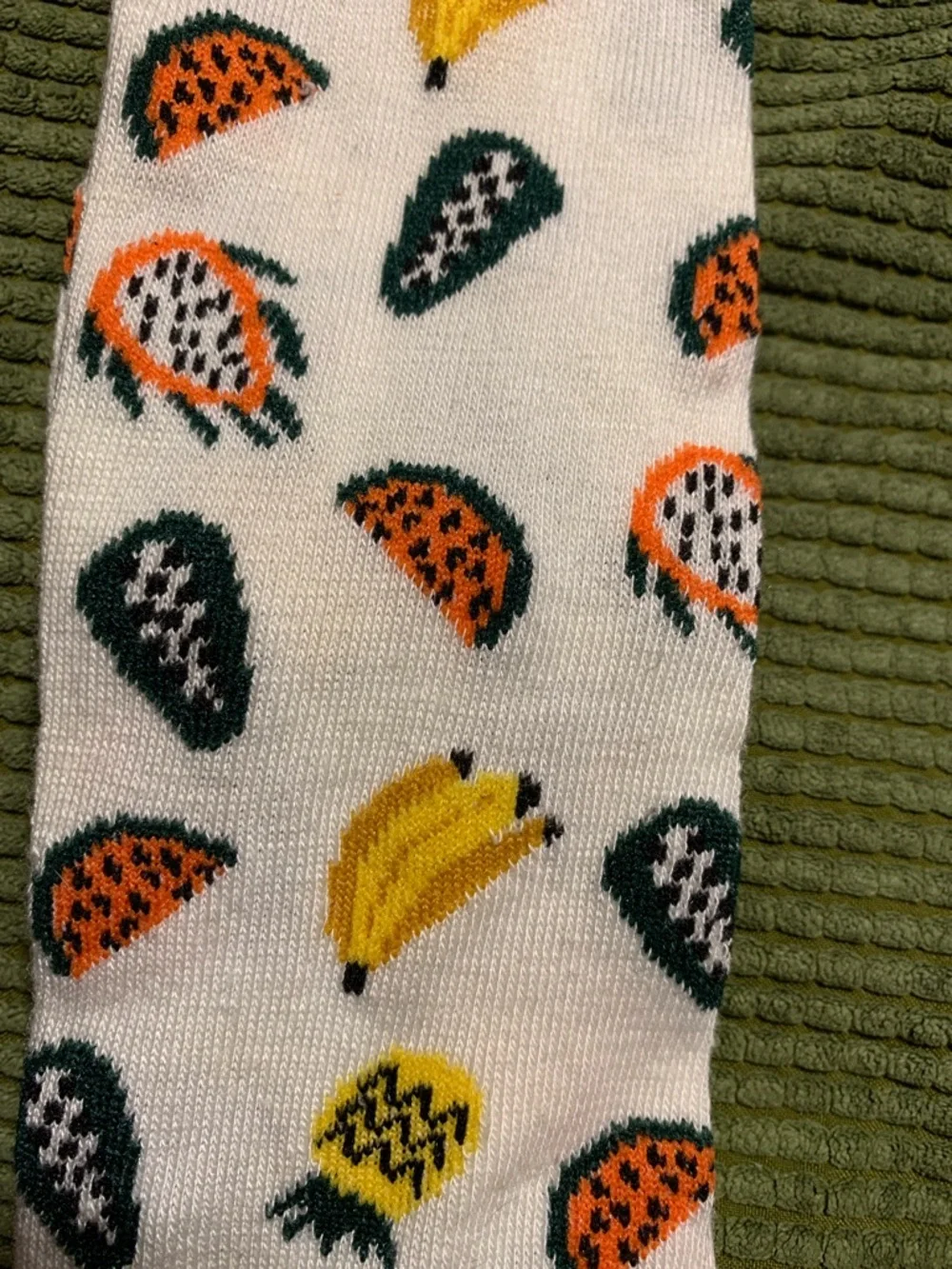 Beverly Hills Polo Club Fruit Print Cream Knee-High Socks